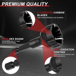 Deburring External Chamfer Tool with Tungsten Carbide Blades, Bolt Thread Repair & Burr Removal for Metal, PVC, Wood, 3D Printing - 3/5"-1-3/8" (15-35mm) - Quick-Release 1/4" Hex Shank 11 Deburring External Chamfer Tool with Tungsten Carbide Blades, Bolt Thread Repair & Burr Removal for Metal, PVC, Wood, 3D Printing - 3/5"-1-3/8" (15-35mm) - Quick-Release 1/4" Hex Shank - Image 3