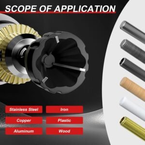Deburring External Chamfer Tool with Tungsten Carbide Blades, Bolt Thread Repair & Burr Removal for Metal, PVC, Wood, 3D Printing - 3/5"-1-3/8" (15-35mm) - Quick-Release 1/4" Hex Shank 14 Deburring External Chamfer Tool with Tungsten Carbide Blades, Bolt Thread Repair & Burr Removal for Metal, PVC, Wood, 3D Printing - 3/5"-1-3/8" (15-35mm) - Quick-Release 1/4" Hex Shank - Image 6