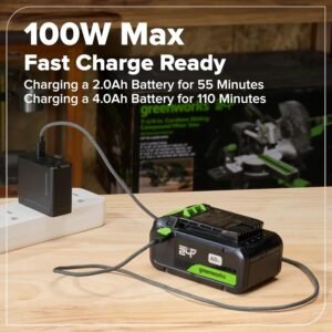 GREENWORKS 24V 1/2” Brushless Cordless Drill (400 In-lbs.) + 6.5” Circular Saw (4,800 RPM), (2) 2.0Ah (12,000mAh Power Bank) USB-C Batteries, Braided Cable, 65W Rapid Charger 38 GREENWORKS 24V 1/2” Brushless Cordless Drill (400 In-lbs.) + 6.5” Circular Saw (4,800 RPM), (2) 2.0Ah (12,000mAh Power Bank) USB-C Batteries, Braided Cable, 65W Rapid Charger - Image 18
