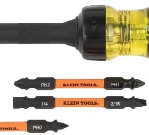 Klein Tools 32313HD 13-in-1 Multi-bit Ratcheting Screwdriver, Double-Ended Impact Bit Set, 12 Impact Driver Bits and 1/4-Inch Nut Driver - Image 15