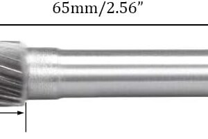 A0820M06, 8mm Diameter Tungsten Carbide Rotary Files, 1/4" Shank, Single Cut Top Flat Cylinder Shape Rotary Burrs Tool, for Die Grinder Drill Bit Alloy Steel Hard Metal Carving Polishing, 2Pcs - Image 3