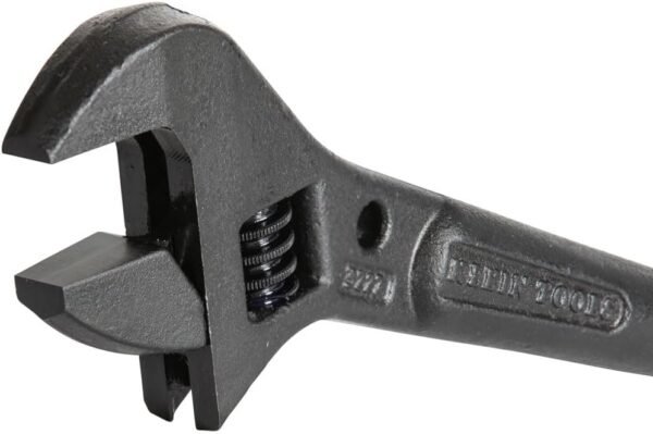 Klein Tools 3227 Extra Wide Adjustable Wrench, Made in USA, Construction Spud Wrench for Up to 1-7/16-Inch Nuts and Bolts, 10-Inch, with Tether Hole 11 510UxjXivgL. AC SL1000