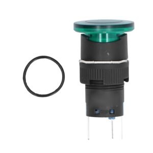 25Pcs Button Switch Mushroom Head Self Locking Push Buttons with Green Light for Textile Equipment Industrial Machinery (AC/DC12V) - Image 6