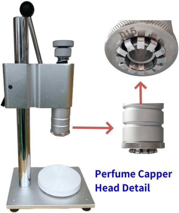 Manual Perfume Crimper Bottle Capping Machine, Aluminium Plastic Pump Handle Packing Essential Oil Bottle Tool Perfume Crimper Tool 13mm to 20mm (white 15mm) 3 51ryK70+ZGL. AC SL1000