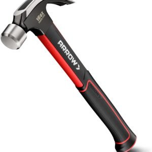 ARROW 16oz Claw Hammer with Shock-Absorbing Fiberglass Handle, Smooth Face and Forged Steel Head, Curved Claw Hammer for Carpentry and General Purpose - Image 2