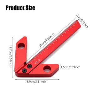 Center Measuring Tool, Center Finder, Line Gauge Center Finder, 45/90 Degree Right Angle Line Gauge Carpenter Ruler,Aluminum Alloy Woodworking Center Scribe Square Center Scribe 160mm(Large Size) - Image 3