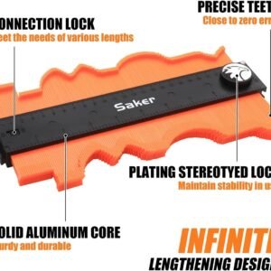 Saker Contour Gauge Profile Tool-Unlimited Connection Precisely Copy Irregular Shape Duplicator (2 Pieces) Deep Hole Pencil- Construction Pencil- DIY Woodworking Combination Pack - Image 8