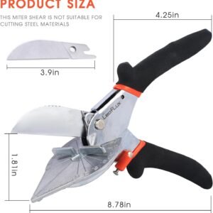 Miter Shears for Wood Trim, Adjustable 45°-135° Multi-Angle Handheld Tool, Multifunctional Trunking, Moulding Shears, Perfect for Mitre Cutting, Quarter Round, No Replacement Blade | LFXP3101S - Image 7