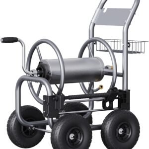Giraffe Tools Garden Hose Reel Cart, Cart with Wheels Heavy Duty, Industrial Hose Reels for Outside, 250-Feet of 5/8" Hose Capacity, Hose Guide Pre-Installed - Image 3