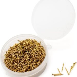 iDili Ship Model Making Brass Nails - 0.7mm x 10mm Fine Pointed Pins for Wooden Model Boats, Ships, Hull Planking (1000 PCS) - Brass Craft Nails for Model Building - Image 2