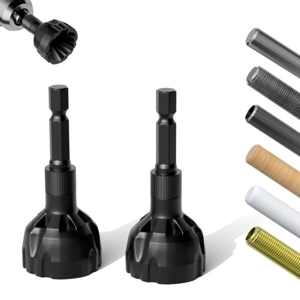 2-Pack Deburring External Chamfer Tool with Tungsten Carbide Blades, Bolt Thread Repair & Burr Removal for Metal, PVC, Wood, 3D Printing - 1/8"-3/4" (3-20mm) - Quick-Release 1/4" Hex Shank 2 616tS Ctv L. SL1500