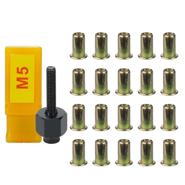 20pcs M5 Rivet Nuts with Hand Rivet Nut Tool Set, Manual Rivnut Tool, Hand Nut Riveter Accessory for Simple Install (M5) 2 618 O2Q7HKL. SL1000