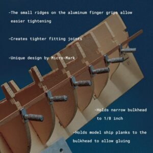 Micro-Mark All-Metal Ship Model Planking Clamps – Set of 10, 1-1/4'' x 1/4'' – Stepped Design for Tight Joints, Knurled Aluminum Grip, Fits Bulkheads as Thin as 1/8 12 Micro-Mark All-Metal Ship Model Planking Clamps – Set of 10, 1-1/4'' x 1/4'' – Stepped Design for Tight Joints, Knurled Aluminum Grip, Fits Bulkheads as Thin as 1/8 - Image 5