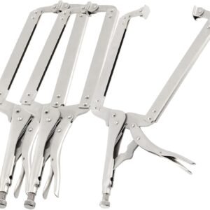 JOIKIT 3PCS 18 Inch C-Clamp Locking Pliers, Welding Pliers Set, Large Face C Clamp with Swivel Pads, Vise Grip C-Clamp for Woodworking Carpentry, Welding, Electrical Equipment - Image 2