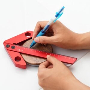 Center Measuring Tool, Center Finder, Line Gauge Center Finder, 45/90 Degree Right Angle Line Gauge Carpenter Ruler,Aluminum Alloy Woodworking Center Scribe Square Center Scribe 160mm(Large Size) - Image 6