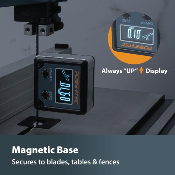 POWERTEC 71828 Table Saw Angle Gauge, Digital Angle Finder Protractor, Digital Level Box, 1 Pack, Digital Angle Gauge for Woodworking, Table Saw, Miter Saw 4 61GSPERTx4L. SL1500
