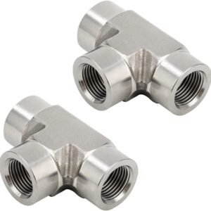 Metalwork 304 Stainless Steel Pipe Fitting Forged Tee 1/4" NPT Female 2 Pcs - Image 2