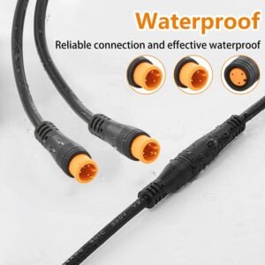 1T2 Y-Splitter Extension Wire with Julet Type 3pin Connector for Bike Headlight/Gear Sensor/Brake Split Cable in eBike Conversion Kits (3pin, 7" in Length, 2 Male to 1 Femal) - Image 5