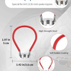 Pawfly Bike Spoke Wrenches, Bike Spoke Tool Kit with 3 Bicycle Tire Levers, Bicycle Spoke Wrench Tools, Bicycle Rim Truing Tool Set, Bike Rim Correct Kit, 8-Piece Bike Repair Tool Kit - Image 4