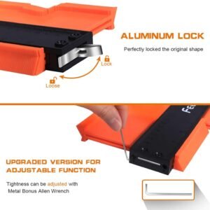 Contour Gauge (12+5 Inch) with Lock, Super Contour Duplicator Gauge Shape and Outline Tool Woodworking Tools Christmas Gifts for Men Dad Husband Him Tools for Men Construction Ruler Outline Angle Tool - Image 3