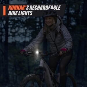 Rechargeable Bike Lights, Ultra Bright Bike Lights for Night Riding, Road Mountain Bike Accessories for Kids Adults - Headlight with Tail Light - Image 7