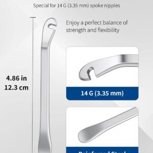 Pawfly Bike Spoke Wrenches, Bike Spoke Tool Kit with 3 Bicycle Tire Levers, Bicycle Spoke Wrench Tools, Bicycle Rim Truing Tool Set, Bike Rim Correct Kit, 8-Piece Bike Repair Tool Kit - Image 6