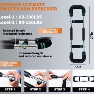 HOTWAVE Twister Arm Trainer, Chest Workout Equipment Exerciser for Men, Adjustable Arm and Chest Twister Trainer for Women - Portable Home Strength Training Fitness Equipment for Upper Body Muscle - Image 7
