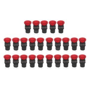 25Pcs 16mm Button Switch Mushroom Head Self Locking Push Switches with Light for Textile Equipment Industrial Machinery (AC/DC24V) - Image 10