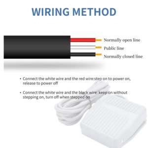 Foot Pedal Switch,Momentary Foot Pedal Switch Foot Operated Pedal Controller for Woodworking Machine,Textile Equipment,Welding Device,Printing Device,Lichtenberg Machine,Saw,Miter Power Tools,1 Pcs - Image 5