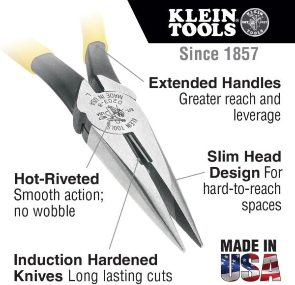 Klein Tools 80020 Plier Set, Made in USA, Lineman's Pliers, Diagonal Cutters, and Needle Nose Pliers, Induction Hardened Knives, 3-Piece 5 61YwkEhQSBL. AC SL1000