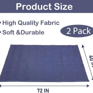 2 Moving Blankets 40"x 72" Heavy Duty Packing Blankets for Moving Shipping Thick Furniture Wrapping for Moving Supplies Professional Quilted Shipping Blankets - Image 3