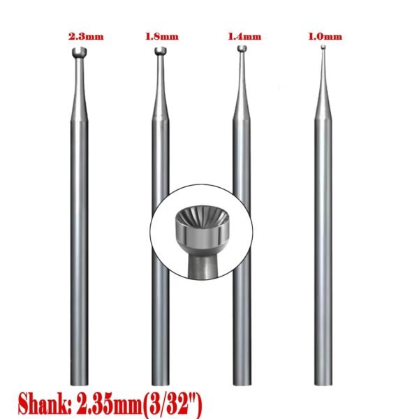 Luo ke 4 Pcs Round Cup Burr, 3/32'' Shank Wire Rounder Bits with Hand Drill Wire Twisting Tools(Burr Size: 1mm/1.4mm/1.8mm/2.3mm) 3 61ars5nsY6L. SL1500