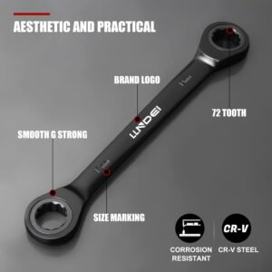 LLNDEI 160-Piece Mechanics Tool Set, Metric Socket Set 1/2 1/4 3/8 inch Drive Professional Tool Kit, CR-V Deep & Shallow Kit with Quick Release Ratchet - Image 5