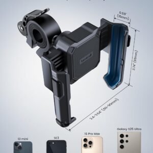 Lamicall Motorcycle Bike Phone Mount - [No Block Camera] [1s Lock] Bike Cell Phone Holder Clamp, Bicycle Scooter Handlebar Clip, for iPhone 17 16 15 14 Pro Max, Galaxy S25 S24 Ultra, 4.7-7" Phones - Image 6