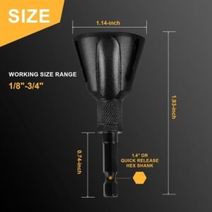 Luckyway 1/8"-3/4" Deburring External Chamfer Tool, Tungsten Carbide Blade, Deburring Drill Bit, Remove Burr Tools, Repairing Damaged Metal Steel Screws, Bolts and Fasteners - Image 3