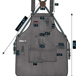 Woodworking Apron for Men, Shop Apron 20 oz Canvas Work Apron with 9 Tool Pockets, Heavy Duty Wood Working Workshop Bib Apron for Carpenter Woodworker Blacksmith, Men Gift, Adjustable to S- 3XL, Grey 15 Woodworking Apron for Men, Shop Apron 20 oz Canvas Work Apron with 9 Tool Pockets, Heavy Duty Wood Working Workshop Bib Apron for Carpenter Woodworker Blacksmith, Men Gift, Adjustable to S- 3XL, Grey - Image 7