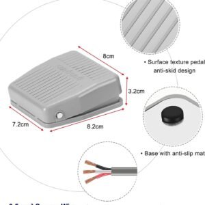 Foot Pedal Switch,Momentary Foot Pedal Switch Foot Operated Pedal Controller for Woodworking Machine,Textile Equipment,Welding Device,Printing Device,Lichtenberg Machine,Saw,Miter Power Tools,1 Pcs - Image 9