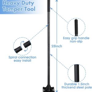 Steel Tamper 8"x8", Heavy Duty Ground Tamper Tool with 59 Inch Handle, Rubber Grip for Laborsaving Leveling Soil, Asphalt, Gravel Driveway and Dirt Compaction 11 Steel Tamper 8"x8", Heavy Duty Ground Tamper Tool with 59 Inch Handle, Rubber Grip for Laborsaving Leveling Soil, Asphalt, Gravel Driveway and Dirt Compaction - Image 3
