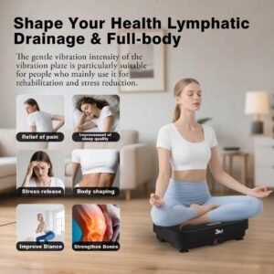 Vibration Plate Exercise Machine, 330LBS Capacity, 200 Adjustable Speeds for Lymphatic Drainage & Weight Loss, 10 Modes Whole Body Workout Platform - Image 4