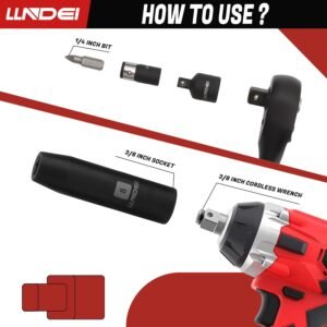 LLNDEI 3/8”Drive Impact Socket Set,Standard SAE(5/16 to 3/4-Inch) Metric Size(8-22mm), 95 Piece, CR-V Steel Deep&Shallow Kit, Adapters, Ratchet Handle, Screwdriver Bit Set, Spark Plug Socket, 6 Point - Image 5