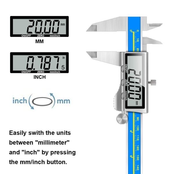 Caliper Measuring Tool Digital Caliper Industrial Quality Precision Electronic Vernier Caliper Inch/Millimeter Measurement Micrometer for Jewelry - Accuracy Ip54 Waterproof Caliper Measure Tool 8 61uV mcHH5L. SL1000