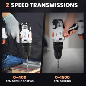 LIGO 20V Cordless Drill Driver with Impact, 25+1+1 Torque Setting, 1/2 Inch, 2 Speed, with 2.0Ah Battery and Fast Charger - Image 5