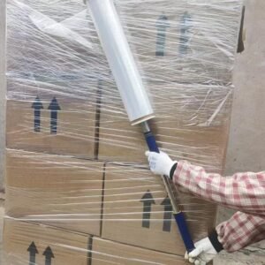 Long Handle Pallet Stretch Wrap Dispenser, Stretch Film Packing Machine Shrink Wrap Dispenser Holder, for Film Width 12-20 inch - Image 6