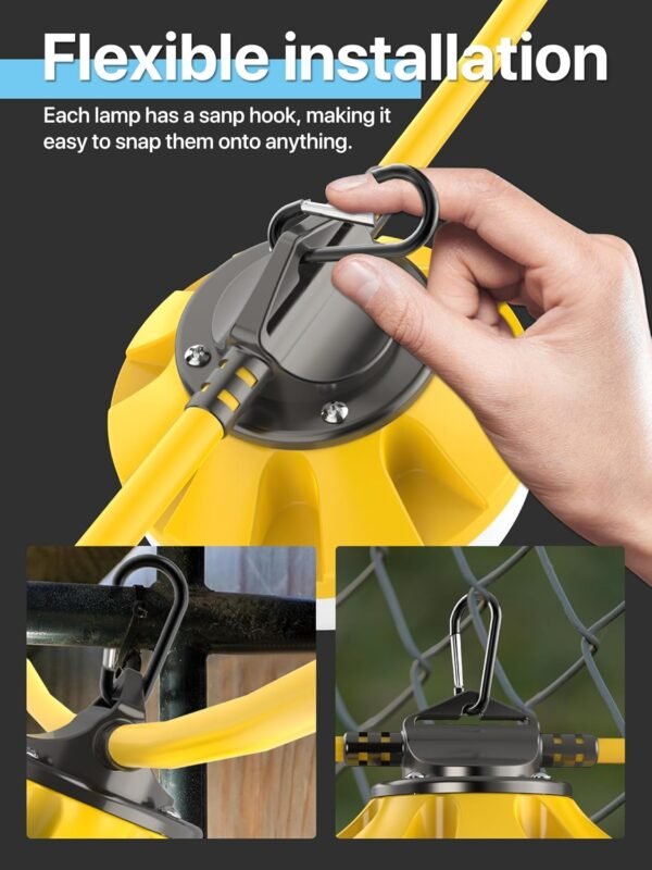HYPERLITE Construction String Lights: 50FT 5 Bulbs Work Lights with Climbing Hooks - IP65 Waterproof Linkable LED Industrial Temporary Lighting for Construction Sites Attic Crawlspace Renovation 4 7124IxE2jvL. AC SL1500