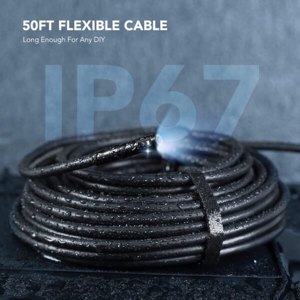 Triple Lens Endoscope Camera with Light with 50FT Semi-Rigid Cable, DEPSTECH 5" IPS Screen Sewer Inspection Camera, 1080P Industrial Borescope, Split Screen, Waterproof Drain Pipe Tool, Carrying Case 9 712moTFrY4L. SL1500