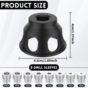 90 Degree Angle Drill Hole Guide Straight Hole Drilling Positioner Drill Bit Jig Self Centering Doweling Jig Aluminum Alloy Vertical Drill Guide with 3-10 mm Drill Bushings for Carpentry Tool - Image 3