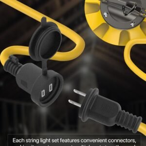 HYPERLITE Construction String Lights: 50FT 5 Bulbs Work Lights with Climbing Hooks - IP65 Waterproof Linkable LED Industrial Temporary Lighting for Construction Sites Attic Crawlspace Renovation 13 HYPERLITE Construction String Lights: 50FT 5 Bulbs Work Lights with Climbing Hooks - IP65 Waterproof Linkable LED Industrial Temporary Lighting for Construction Sites Attic Crawlspace Renovation - Image 5