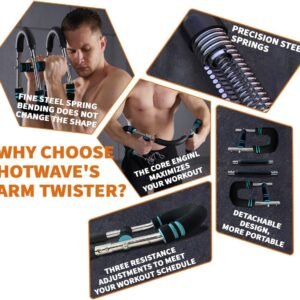 HOTWAVE Twister Arm Trainer, Chest Workout Equipment Exerciser for Men, Adjustable Arm and Chest Twister Trainer for Women - Portable Home Strength Training Fitness Equipment for Upper Body Muscle - Image 5
