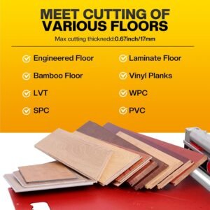 13" Laminate Floor Cutter – 17mm Manual Vinyl Plank Cutter for LVP, SPC, WPC, Bamboo & Engineered Wood | Dust-Free Flooring Cutter Tool with 0°-45° Adjustable Angle & Tungsten Steel Blade - Image 4