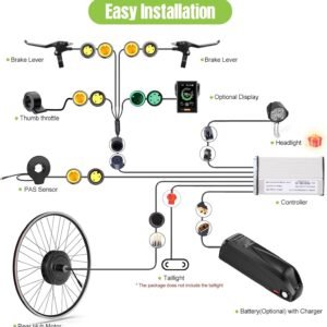 BAFANG 48V 500W Front Hub Motor Electric Bike Conversion Kit for 20“/26"/700C Wheel Drive Engine with LCD Display &Optional Ebike Battery - Image 7